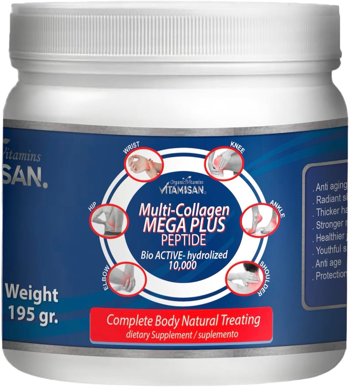2 BIO-HYDROLIZED COLLAGEN 10,000 mg in (2) teaspoons daily.