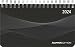 Produktbild Querkalender Mini PP-Einband schwarz 2024 - Büro-Planer 15,6x9 cm - Tisch-Kalender - 1 Woche 2 Seiten - Ringbindung - Alpha Edition