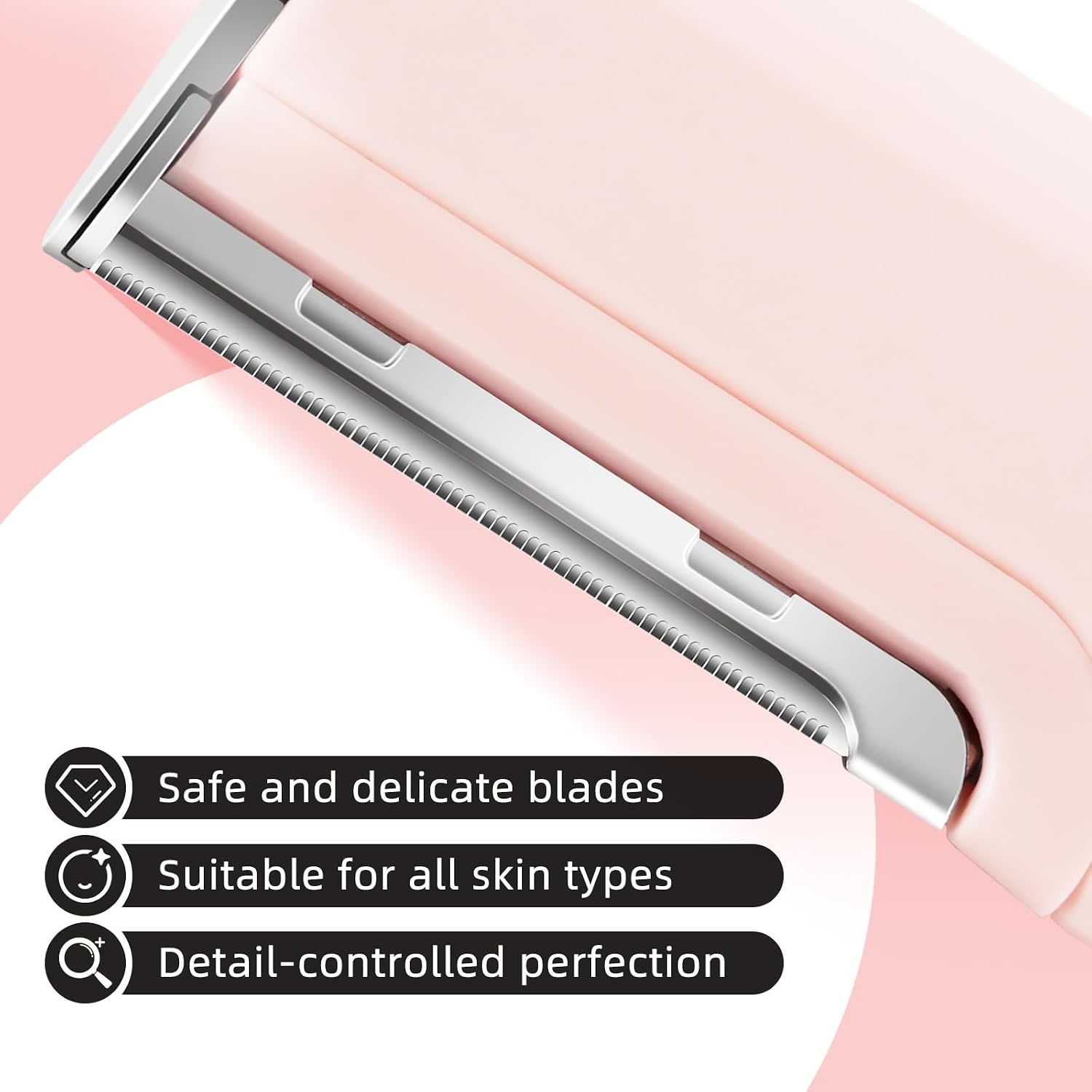 Dermaplaning Tool for Face–Rechargeable Peach Fuzz & Eyebrow Trimmer with 4 Blades,Dead Skin Removal,Facial Hair Remover,All Skin Types