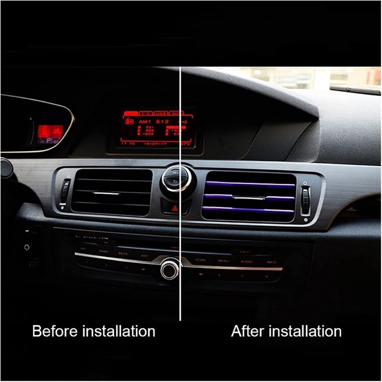 RITARO 10Pcs 20cm Universal Car Air Conditioner Outlet Decorative U Shape Moulding Trim Strips Decor Car Styling Accessories (Color : Yellow)