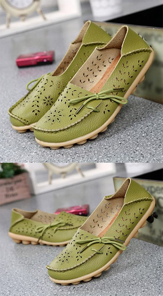 ORANDESIGNE Damen Segelschuhe Bootsschuhe Loafers Slipper Freizeit Schuhe Barfußschuh Weichen Leder Flache Schuhe Bequeme Fahr Schuhe Casual Slip On Atmungsaktiv Wanderschuhe
