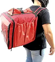 Capa Mochila Bag para Delivery e Entrega de Pizza Lanche Marmita sem Isopor 45 Litros para Motoboy Moto Aplicativo (Vermelho)