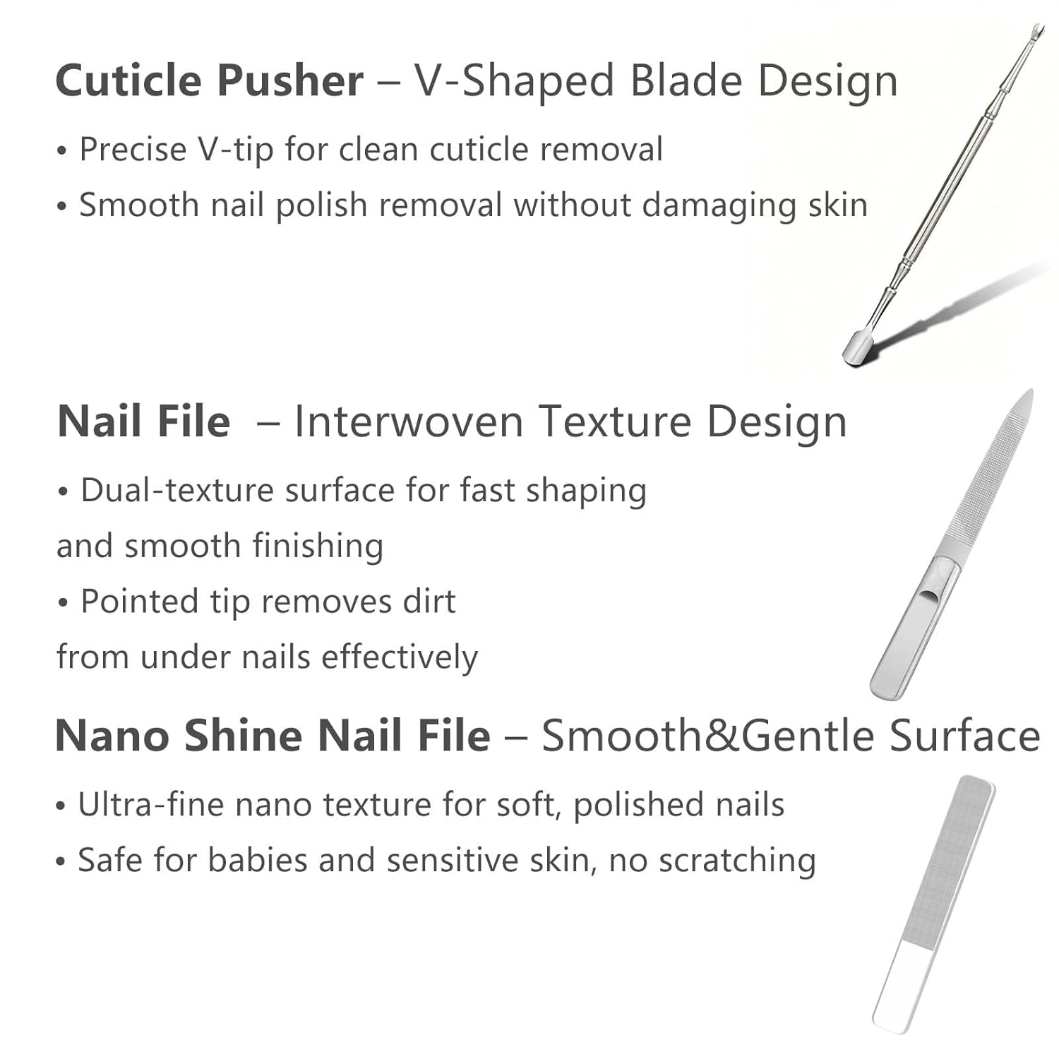 13-Piece Manicure Set, Stainless Steel Nail Clippers Kit with Leather Case, Manicure & Pedicure Nail Care Tools for Women & Men, Portable for Travel & Gift
