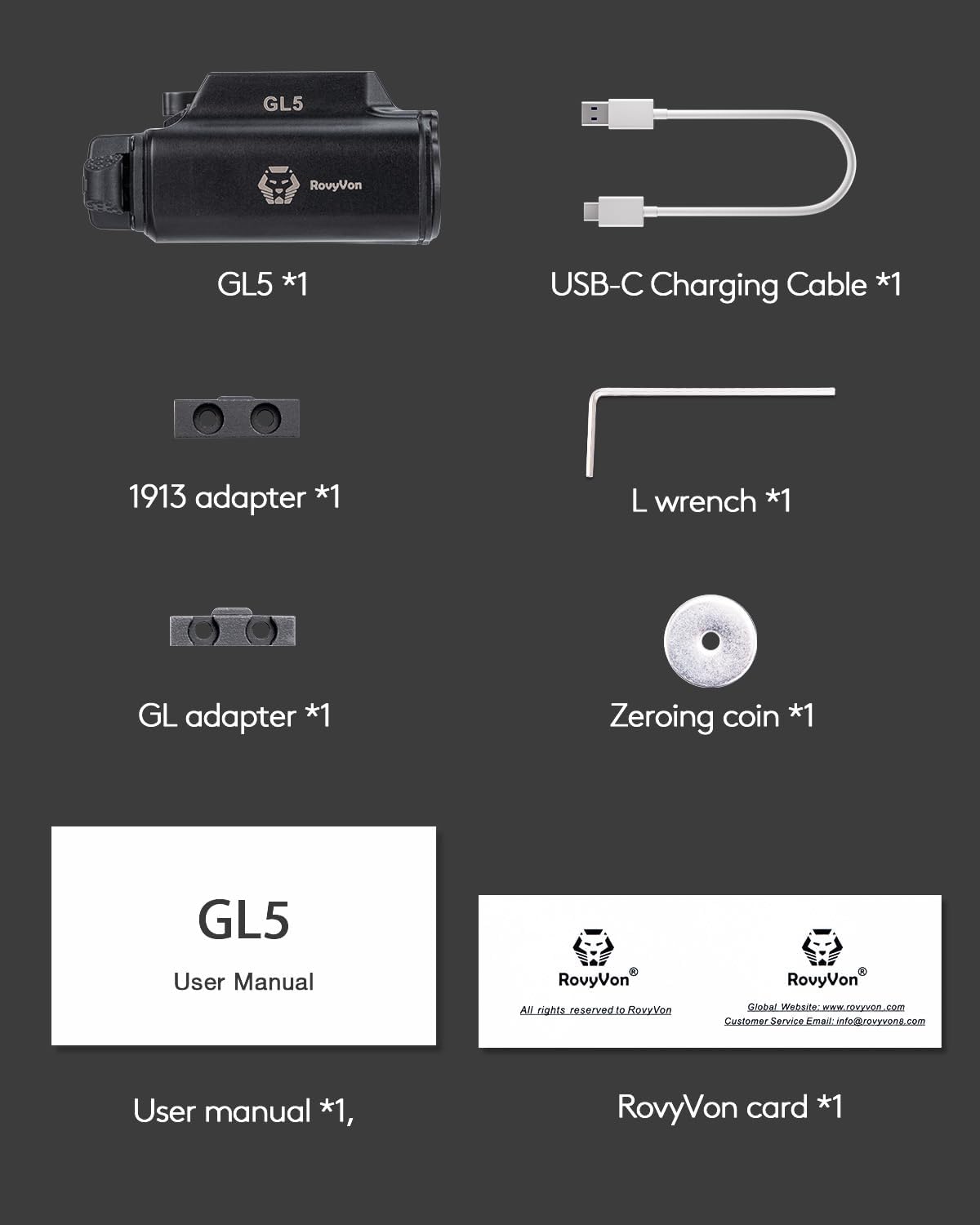 Contents of the RovyVon GL5 package