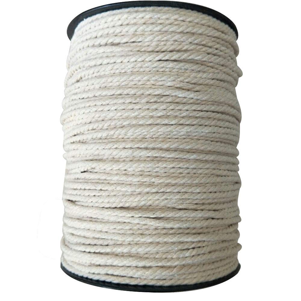 4 mm 200M Cordel de Algodón Cotton Twine Hilo Macramé Trenzada de Algodón Natural para DIY Artesanía Hecha a Mano Craft Cuerda Manualidades