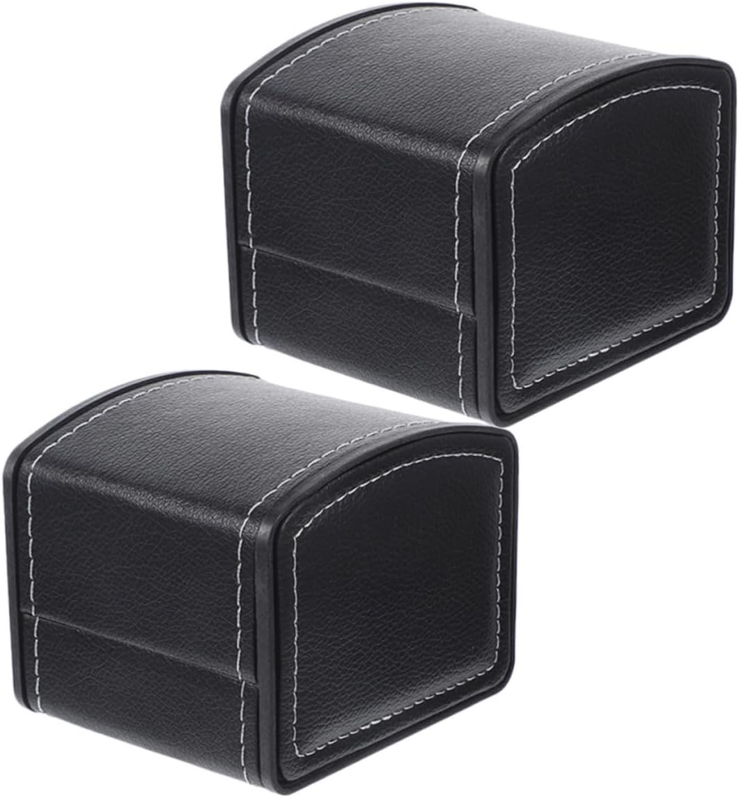 Pu Single Watch Storage Case Black Portable Travel Jewelry Organizer Box for Wristwatches and Bracelets Multifunctional Practical Solution for Occasion