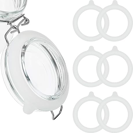 8 Pieces Silicone Jar Gasket Replacement for Regular Mouth Canning Jar (White)
