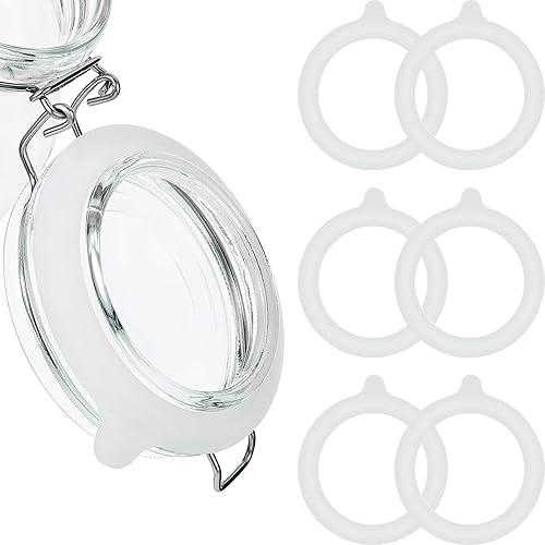 Miniatura 1 de Outus 8 piezas de 3.75 pulgadas de silicona para frascos de repuesto, sellos de silicona herméticos, anillos de sellado para tarros de conservas de