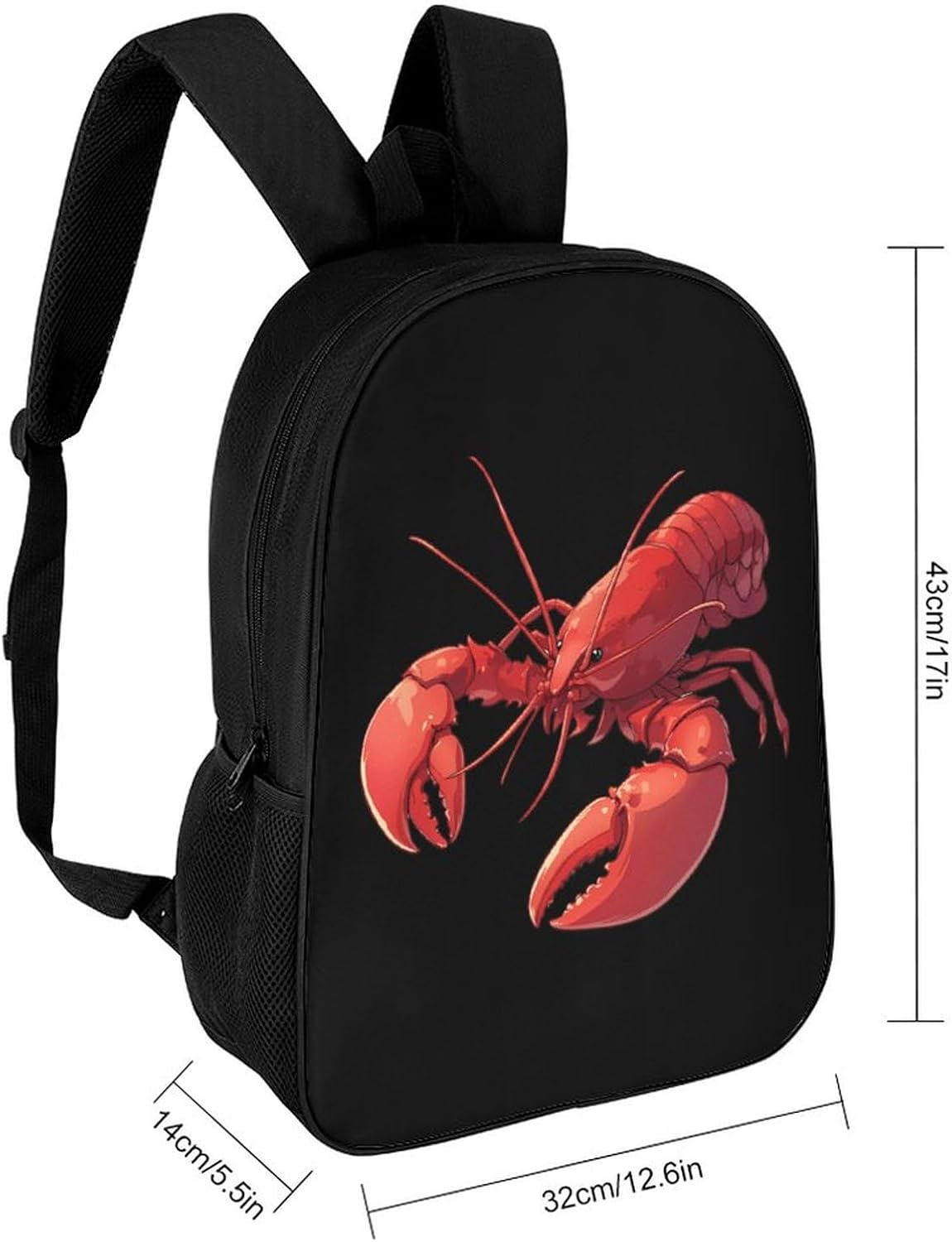 Lobster Print Laptop Backpack for Men Women 17 Inch Shoulder Bag Travel Daypack