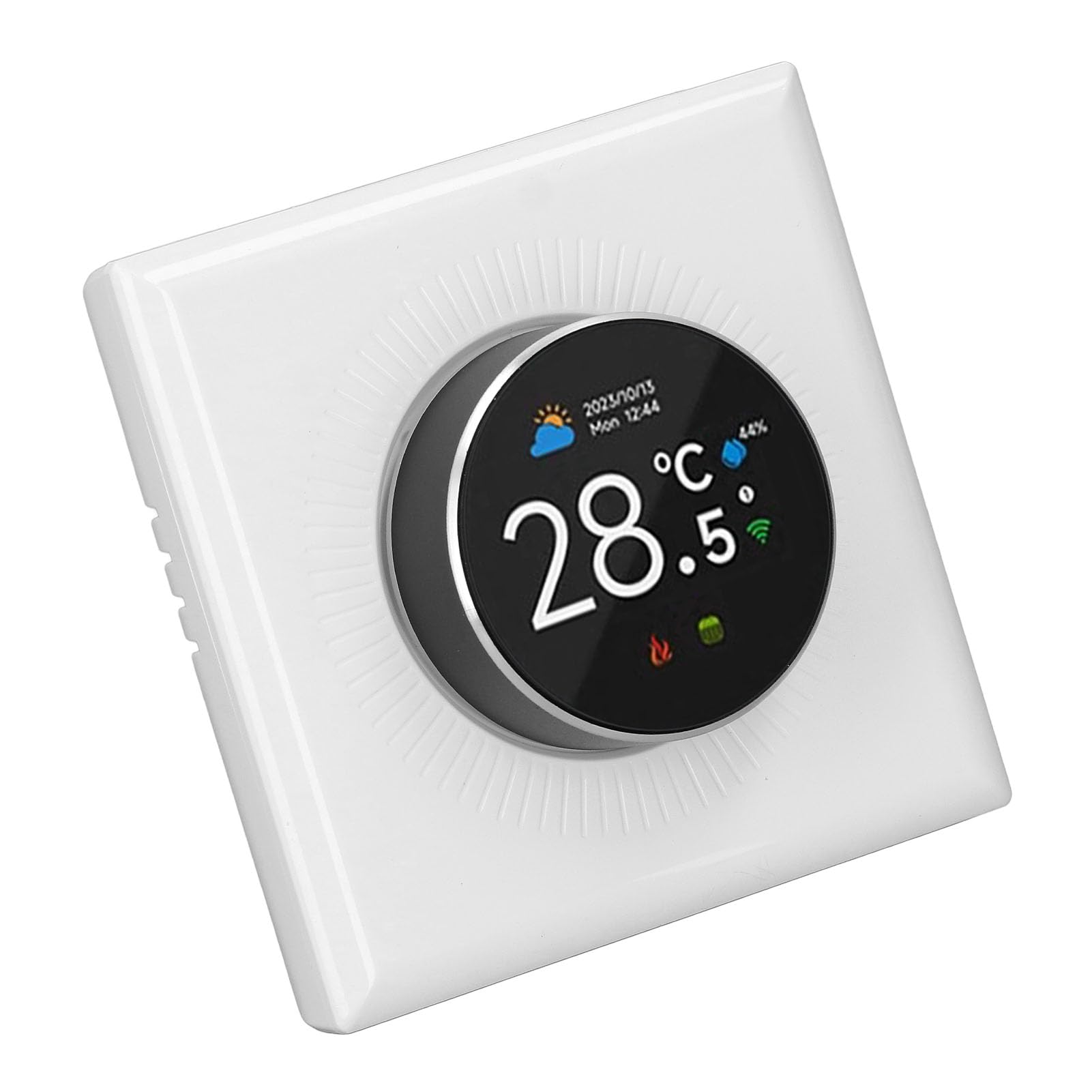 Termostato WiFi Intelligente, Regolatore di Temperatura Programmabile Settimanale per Riscaldamento Elettrico 16A, Anelli di Luce Artistica, Alta Precisione, Termostato a