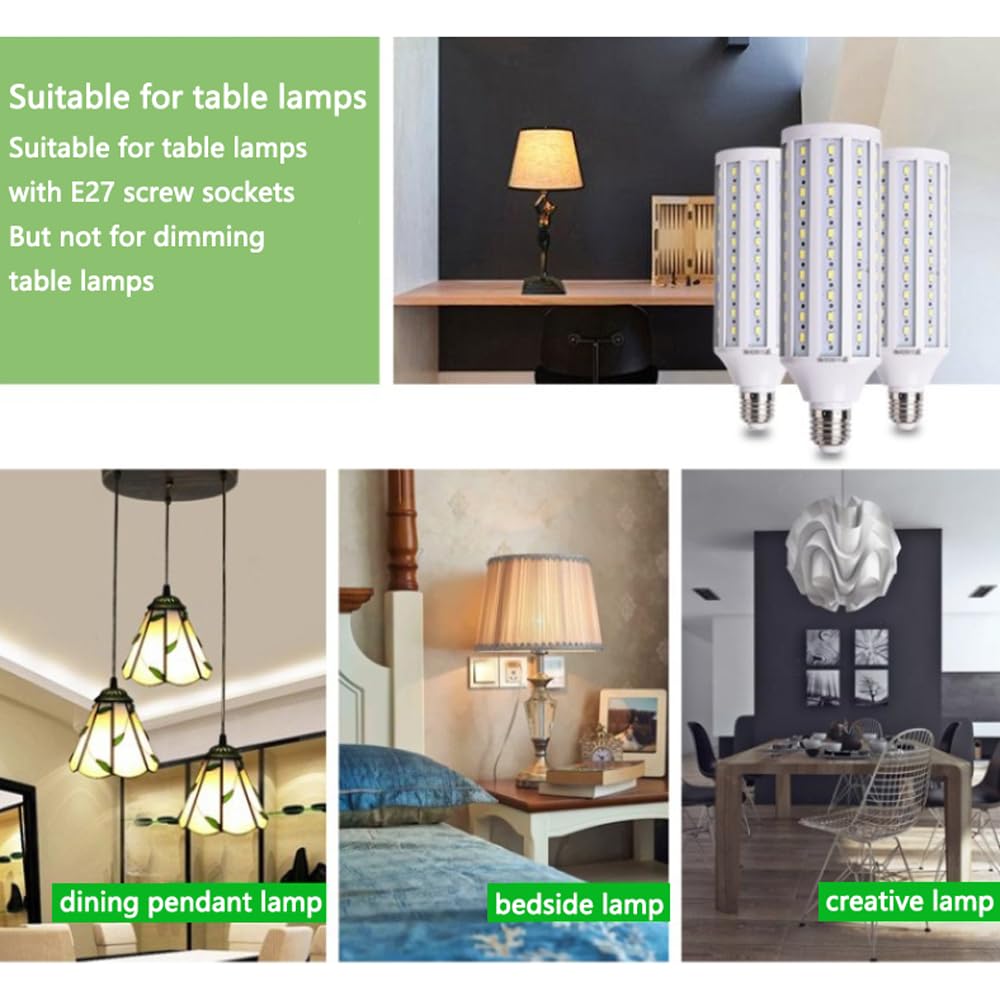 Paquete de 10 bombillas LED de maíz E27, bombilla de maíz de ahorro de energía de alta potencia de 25 W, luz cálida de 3000 K, bombilla LED superbrillante de 2500 lúmenes para iluminación inter