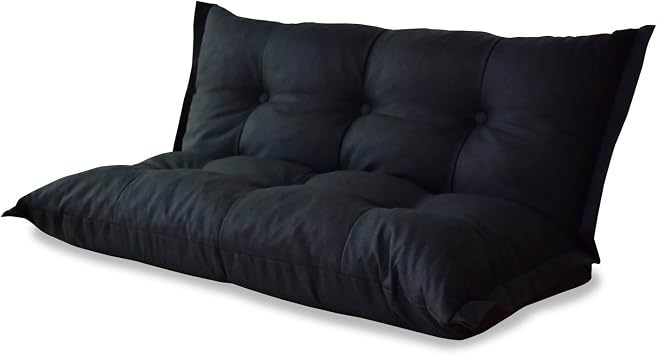 DORIS Doris Low Sofa, Compact, 2-Seater, 42.5 inches Width, Floor Sofa, Seat Chair, Compact, Single, 14 Reclining Levels, One-Seater, Black, Relax13168
