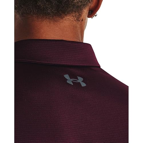 Under Armour Men's Tech Golf Polo, (601) Dark Maroon / / Pitch Gray, X-Small 6