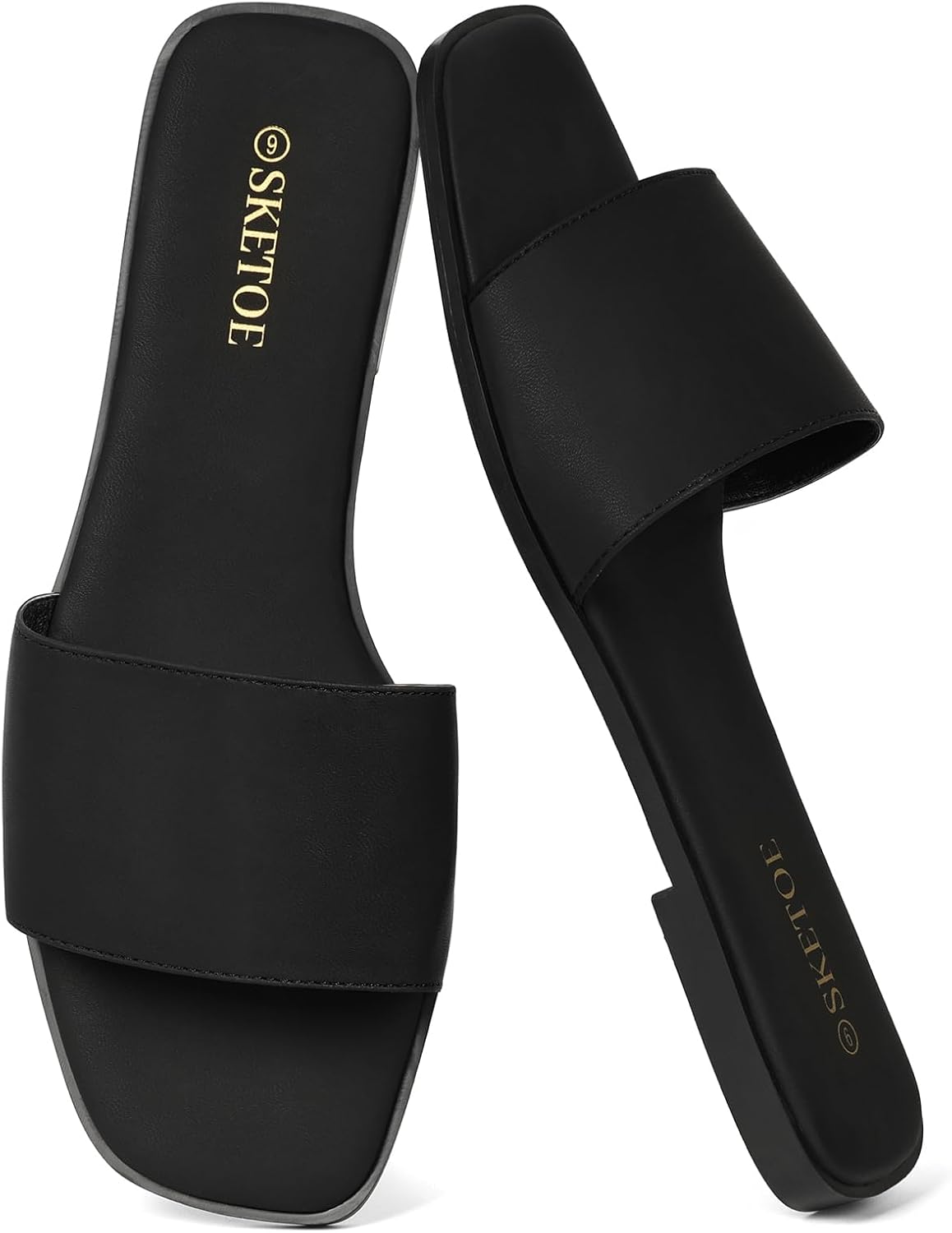 Women's Flat Sandals Fashion Slip On Sandals Dressy Slides Summer