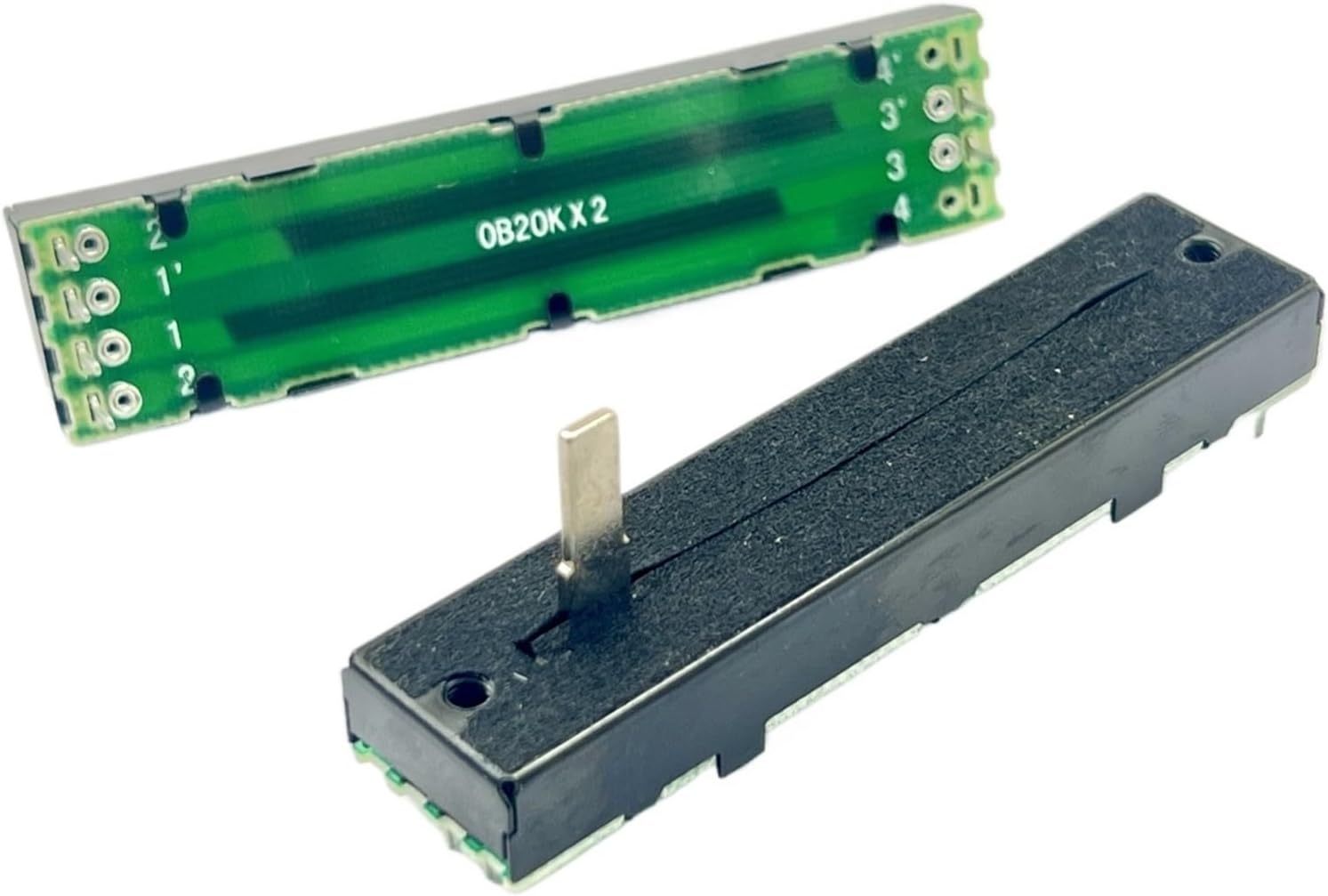 2 pcs 73mm Straight Sliding Potentiometer B20KX2 Inner pin 6 pin Shaft Length 15mm with dust Prevention