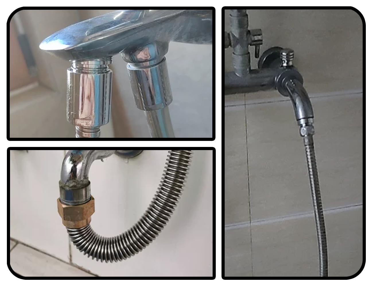 ZoeTekway 3-częściowy adapter do kranu, gwint M18 do M22, mosiężny z gumową uszczelką