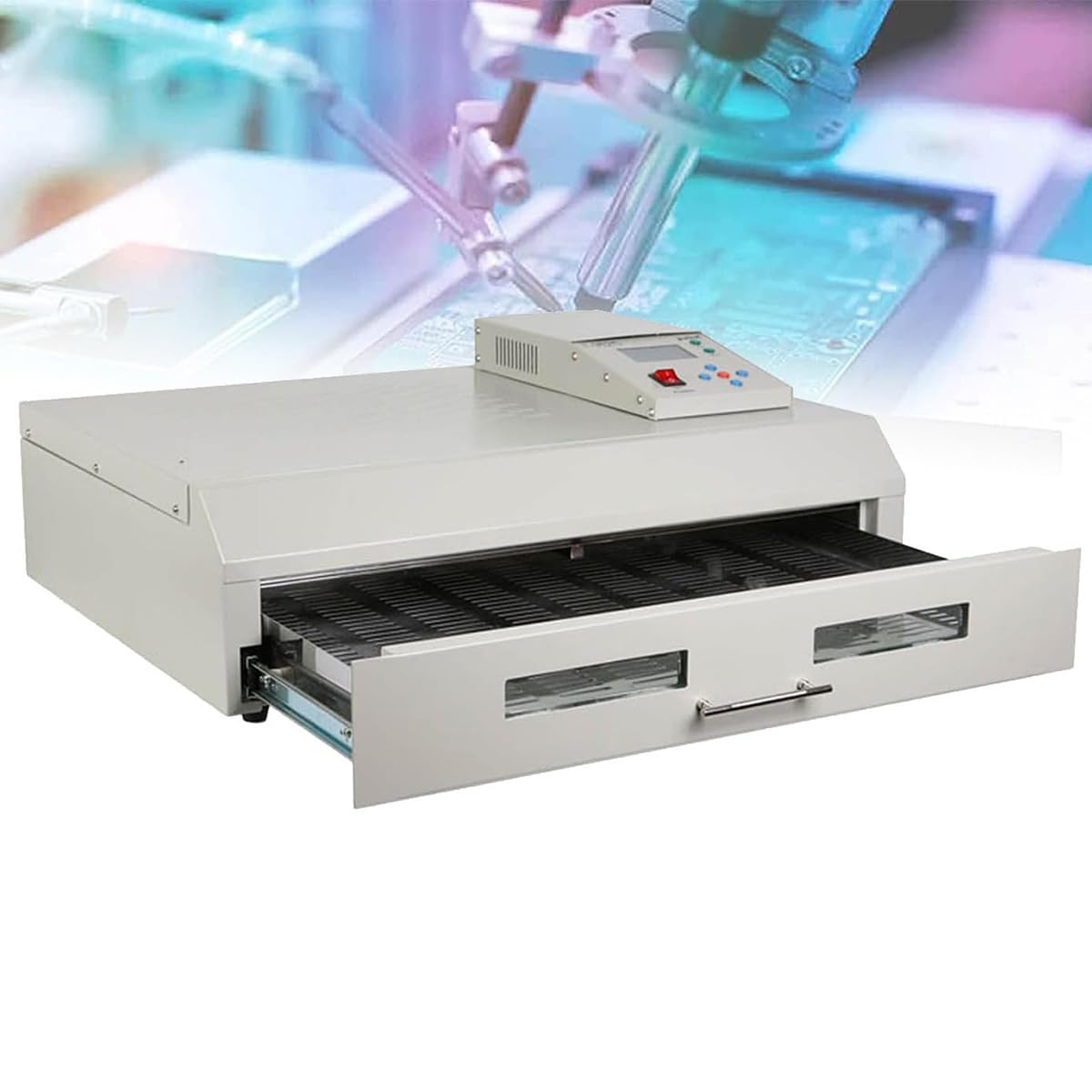 Xnxysmkj 962C Automatic Reflow Oven,Hot Air Circulation,Infrared Heater Soldering Machine For Pcb Board Smd Smt Bga Rework Station Tool,Versatile Functionality (962C)