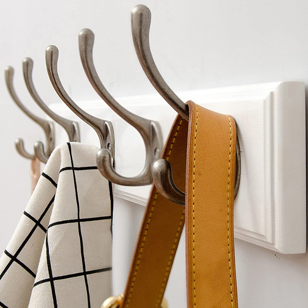 Hoshen 6 stuks Retro muurhaken, kapstokhaken, Europese stijl woonkamer, slaapkamer, kleedkamer, retro thuisdecoratie voor binnen en buiten, inclusief 12 schroeven - Zwart