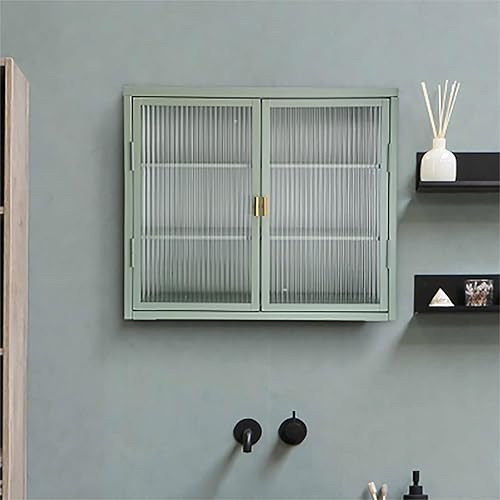 Miniatura 1 de Finca ancha Gabinete con puertas de cristal, gabinete de boticario de baño con 2 puertas y estantes ajustables de 27.6 pulgadas para cocina de pared