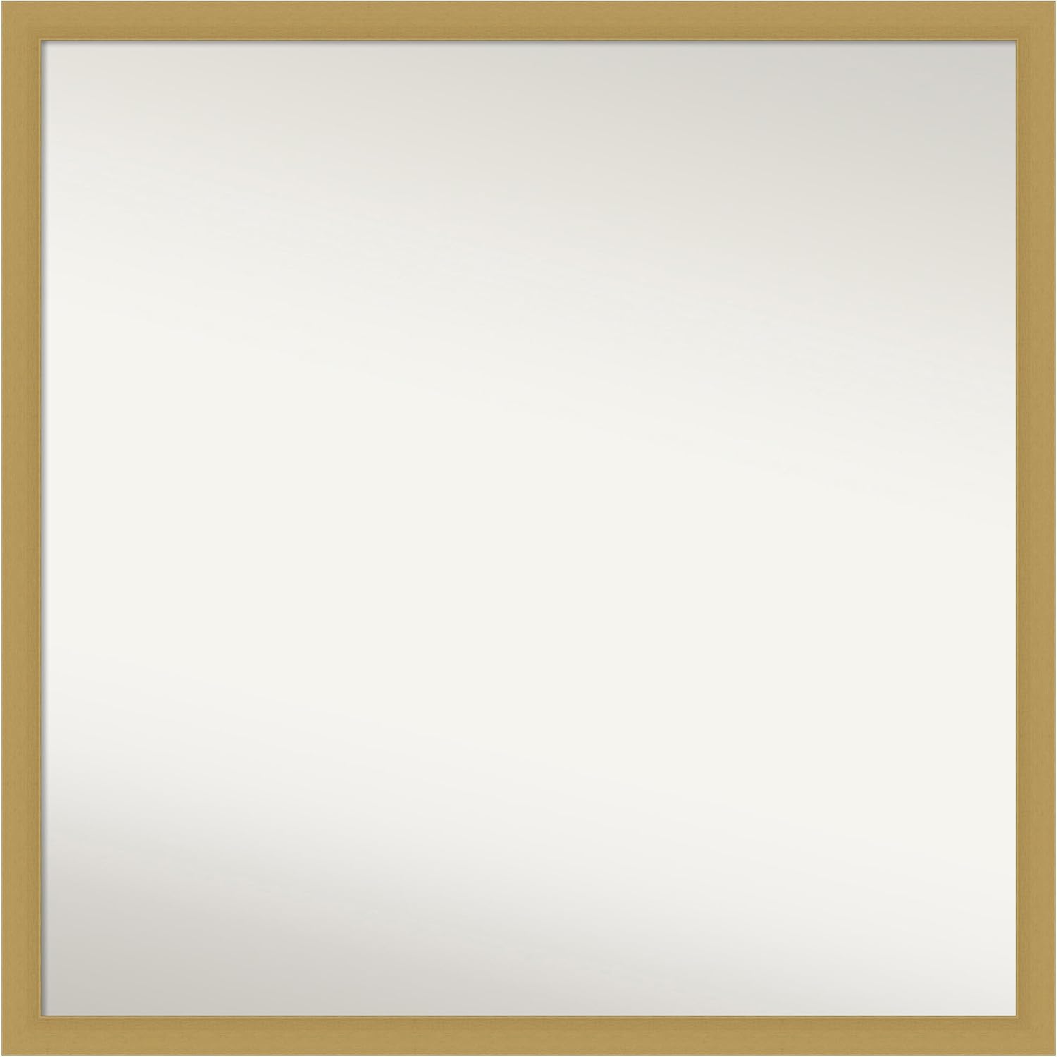 Amanti Art Gold Bathroom Mirror for Over Sink, 32x32 Custom Made Grace Brushed Gold Narrow Square Vanity Mirror, Large Casual Wood Frame, Hangs Horizonally and Vertically, Wall Decor