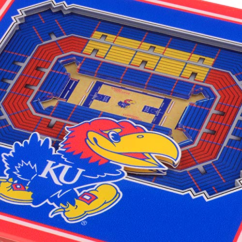 YouTheFan-NCAA-Kansas-Jayhawks-3D-StadiumView-Coasters-Allen-Fieldhouse