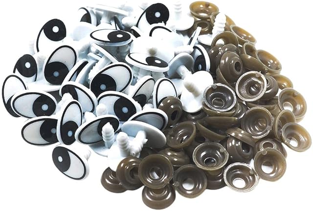 Sharplace 60 Pieces Oval Shape Plastic Safety Eyes for Teddy Bear Doll Animal Puppet Craft 20x13mm