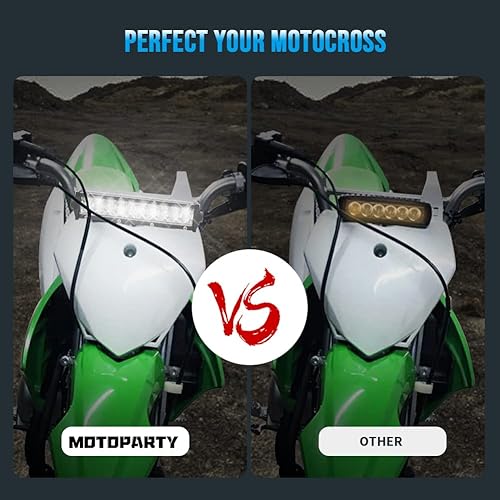 Miniatura 7 de MOTOQUEEN Kit de barra de luz LED Dirtbike para Kawasaki KLX110 2002-2009 para Suzuki DRZ110 2003-2005, 60 W (20 x 3 W) Kit de faros LED y arnés de