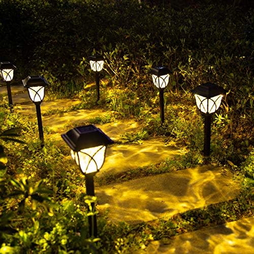 GIGALUMI Solar Pathway Lights,6 Pack LED Solar Garden Lights Outdoor,Waterproof Solar Powered Path Lights for Yard, Patio, Landscape, Walkway (Warm White)