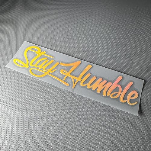 Image of Car Stickers for Stay Humble Auto Front Rear Windshield Window Decal Vans Truck Window Tail Decoration (Laser Rainbow, 20x5cm)