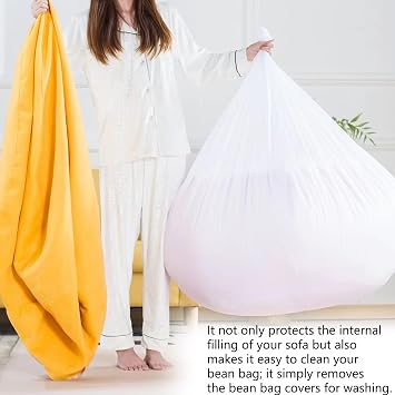 Bean Bag Chair Inner Liner for Bean Bag Chair Cover, Stocking Inner Liner for Bean Bag Chair Cover No Filler, Bean Bag Stocking Net Inner for Filling Polystyrene Beads (L:95x120CM)