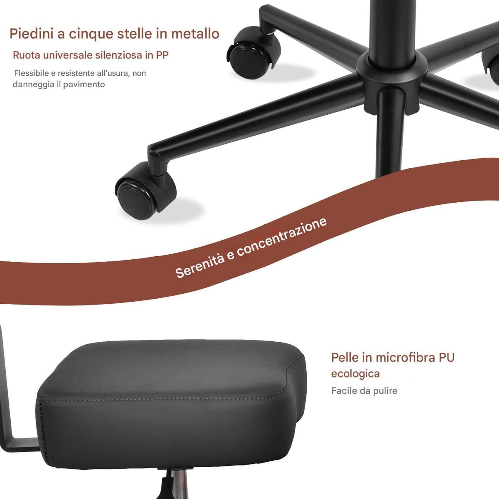 Sedia Da Meditazione, Sedia Da Ufficio Con Gambe Incrociate E Ruote, Regolabile In Altezza,Con Supporto Lombare,adatta A chis Lavora In Ufficio Per Lunghi Periodi, Adulti Attivi E Appassionati Di Yoga