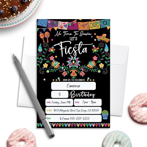Miniatura 4 de Tarjetas de invitación de fiesta de cumpleaños con sobres, paquete de 20 (4 x 6 pulgadas), invitaciones de fiesta para niños, niñas, niños,