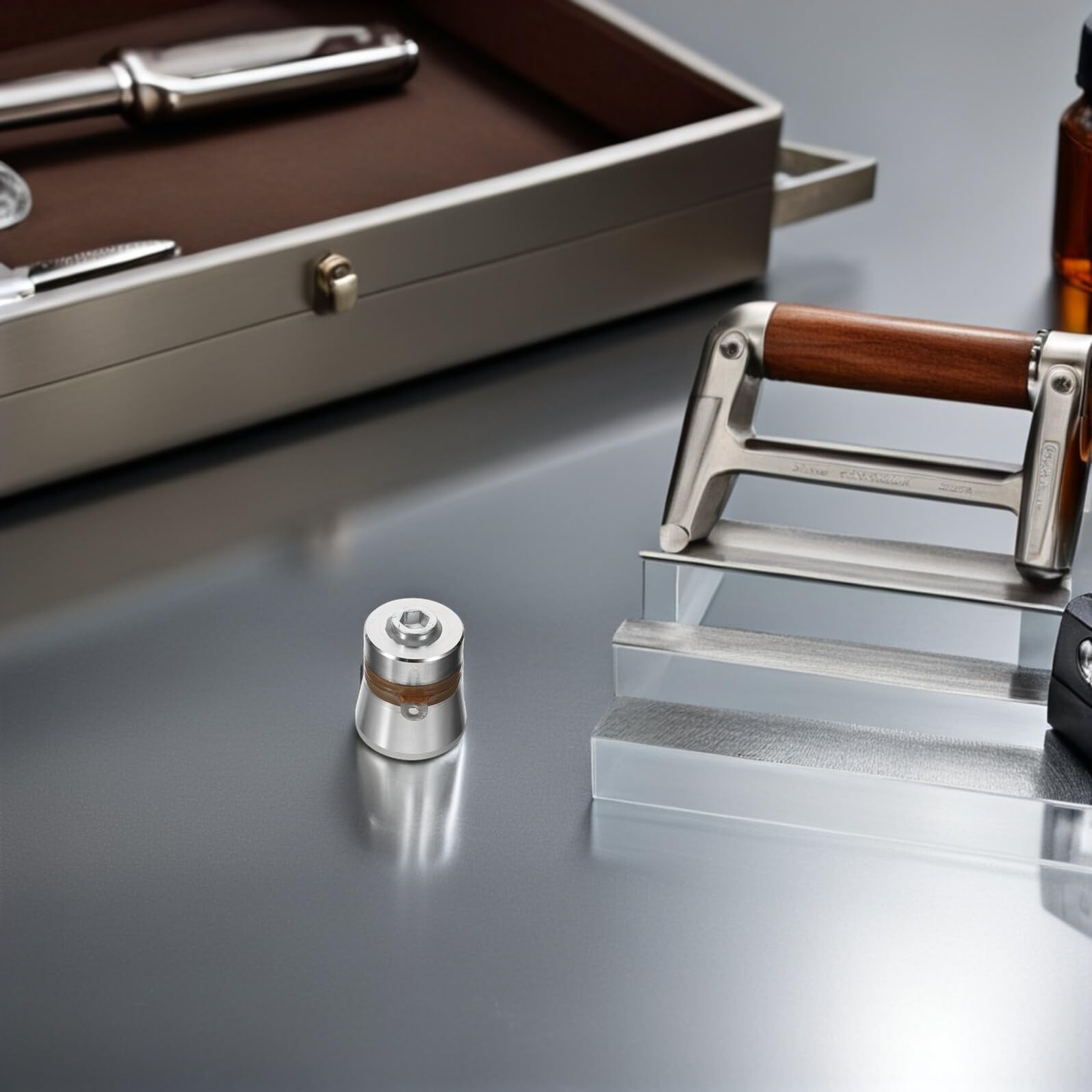 Trasduttore Ultrasuoni 50w 40khz in Acciaio Inox, Argento | 2 Pezzi, Tecnologia Piezoelettrica a Bassa Impedenza, per Vetri e Articoli Commerciali