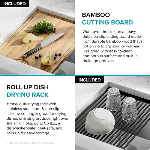 Miniatura 7 de Kraus KWF410-30 Kore - Fregadero de cocina con estación de trabajo y cuenco individual, 30 pulgadas