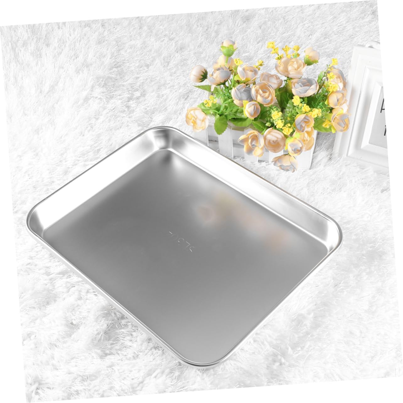 2Pcs Stainless Steel Storage Trays Flat Design for Instruments Material and Easy to Clean for Use