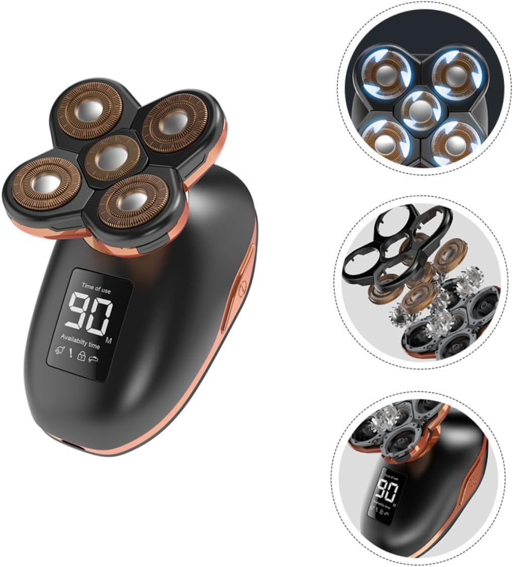 Generic Electric 5 Men's Beard Shaver Self-Service Screen Rechargeable and Convenient