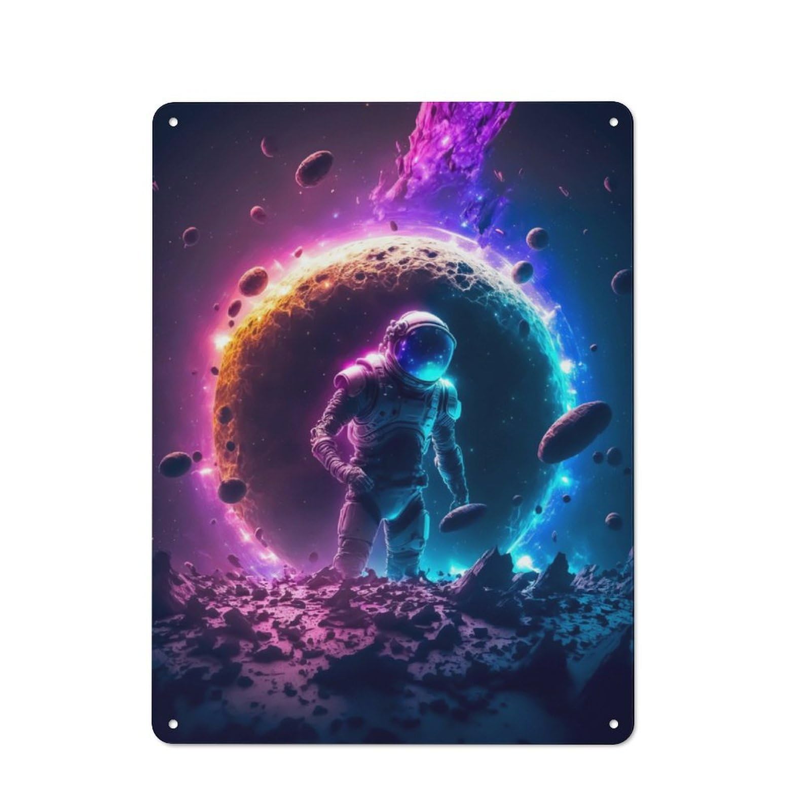 Junmoney Dead Astronaut Retro Metal Gift Sign 40X30cm, Home Wall Decor For Flat, Dorm Room, Lounge Or Cafe