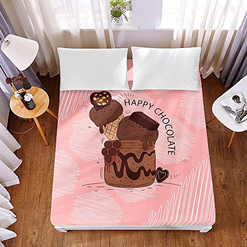 Drap housse en microfibre de qualité supérieure imprimé dessert 120x200