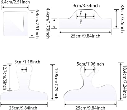 Router Templates, 4pcs Acrylic Charcuterie Board Handle Template, LYMOI Clear Cut Board Thick Handle Template, Angled Curvy Tracing Stencils Cut Guide Tools for Kitchen Woodworking. (Style 1)