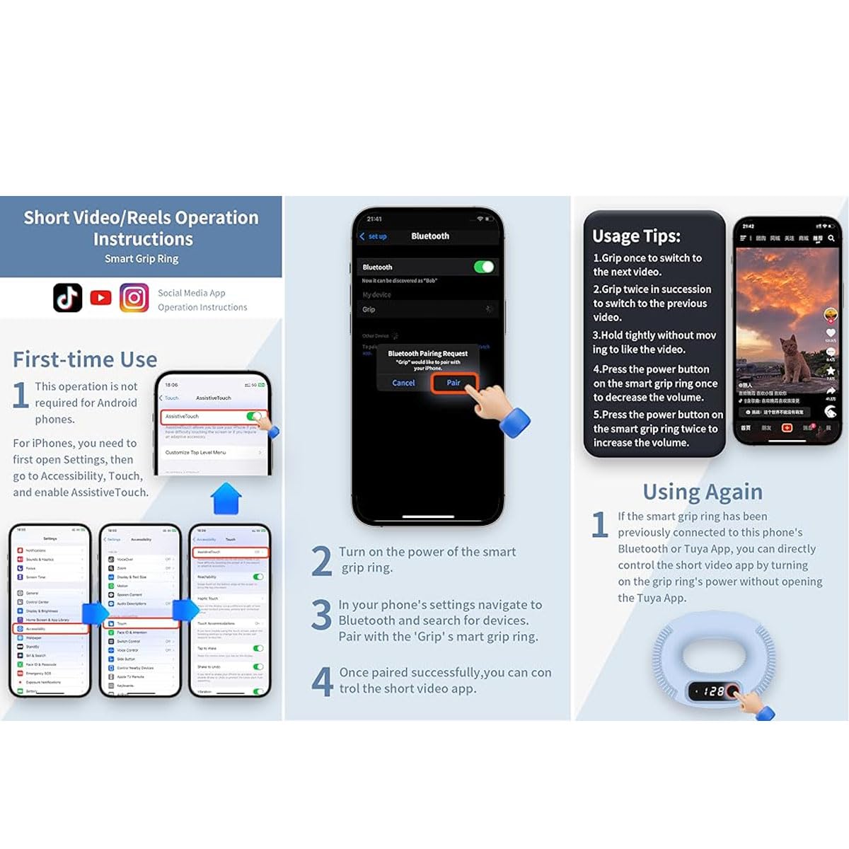 Cando Exercise Tubing with Handles, Red, 36