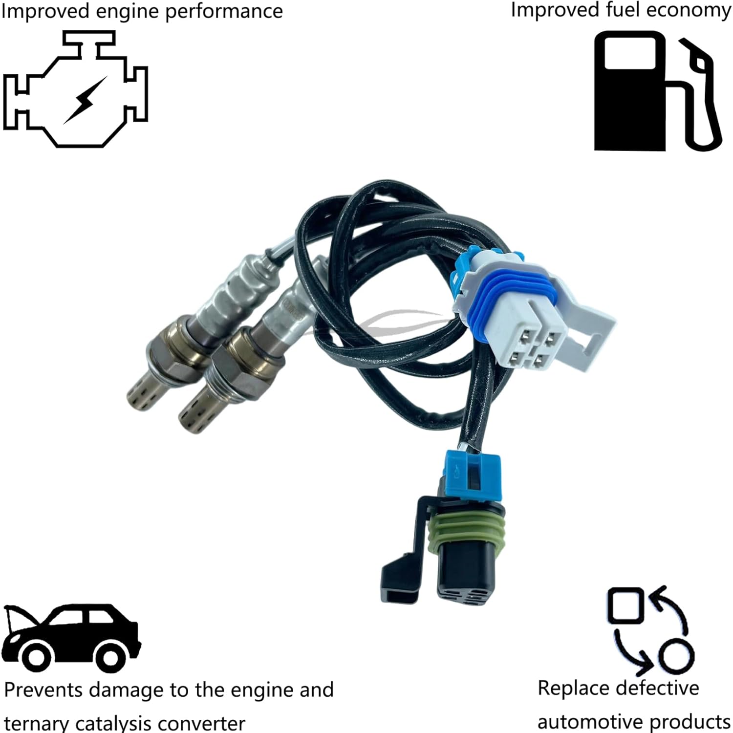 Dropwater 1 Pair Upstream and Downstream O2 Oxygen Sensors Replacement for Chevy Silverado 1500 Hd,Silverado 2500 Hd Classic,Silverado 3500,Replaces#234-4669 234-4286,Set of 2pcs