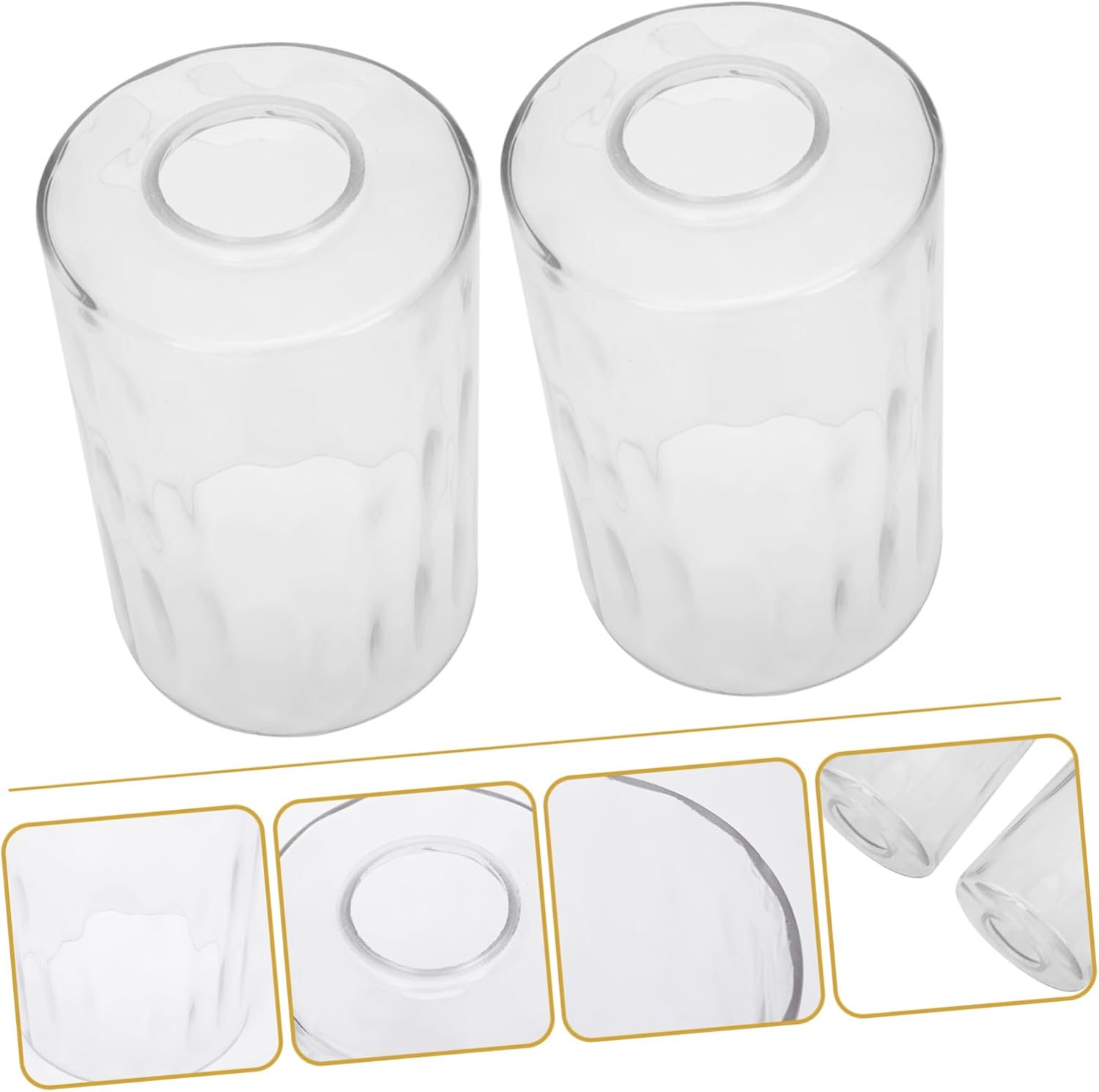 10 x 15 Glass Lampshade Replacement for Lighting Fixtures Simple Design Suitable for Chandelier and Home Use 2-Piece Set