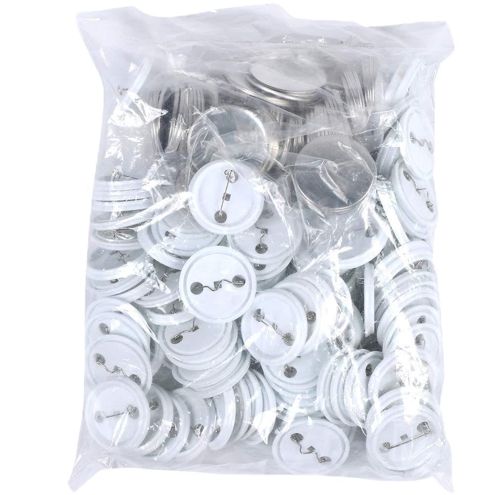 500 pezzi 44 mm 1,75 pollici Kit di parti di badge per bottoni fai da te Coperture in acciaio con pellicola in Mylar trasparente e retro per spille per decorazioni di abbig