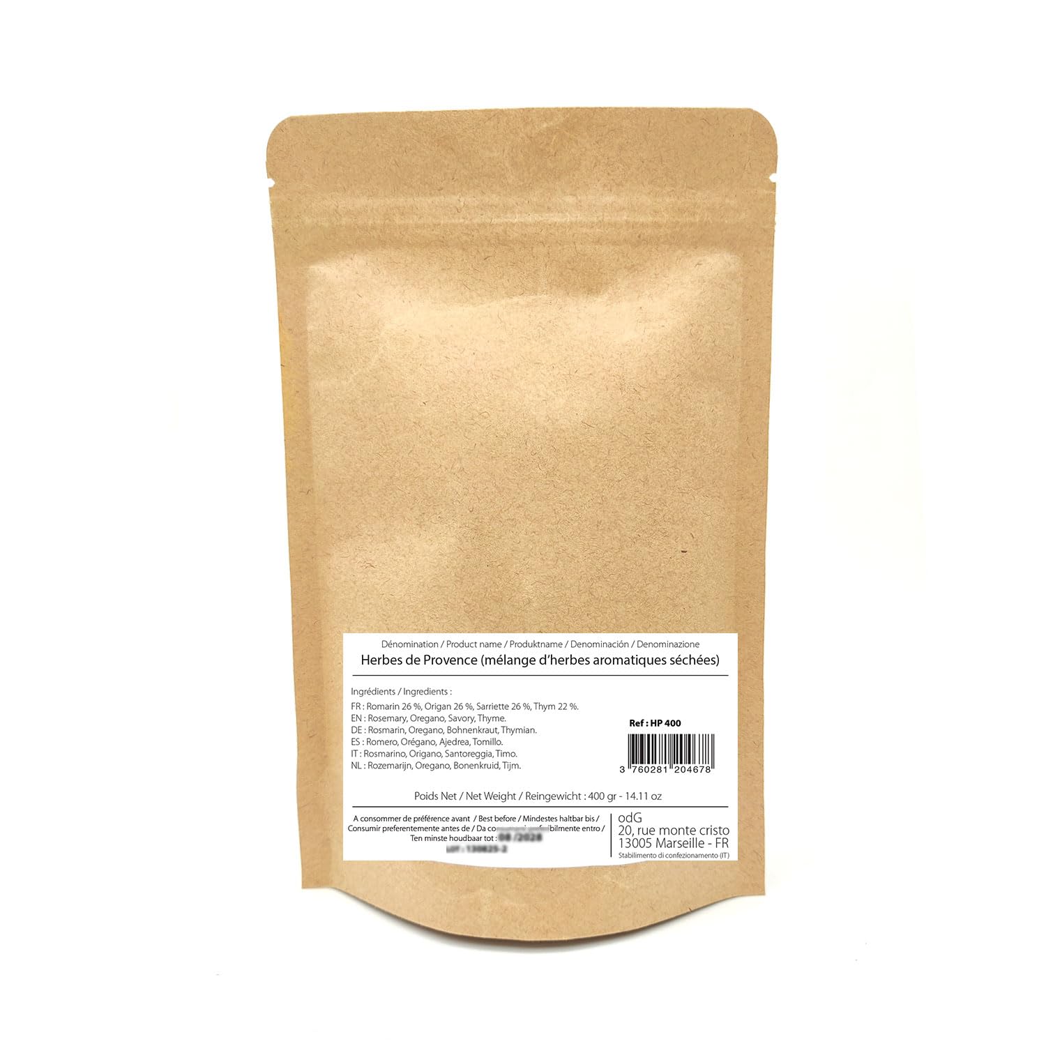 ALVENDIA - Véritables Herbes de Provence - Idéales pour la Cuisine - Thym, Romarin, Origan et Sarriette - Cultivée en Provence - Paquet de 400 Grammes - Récolte 2025