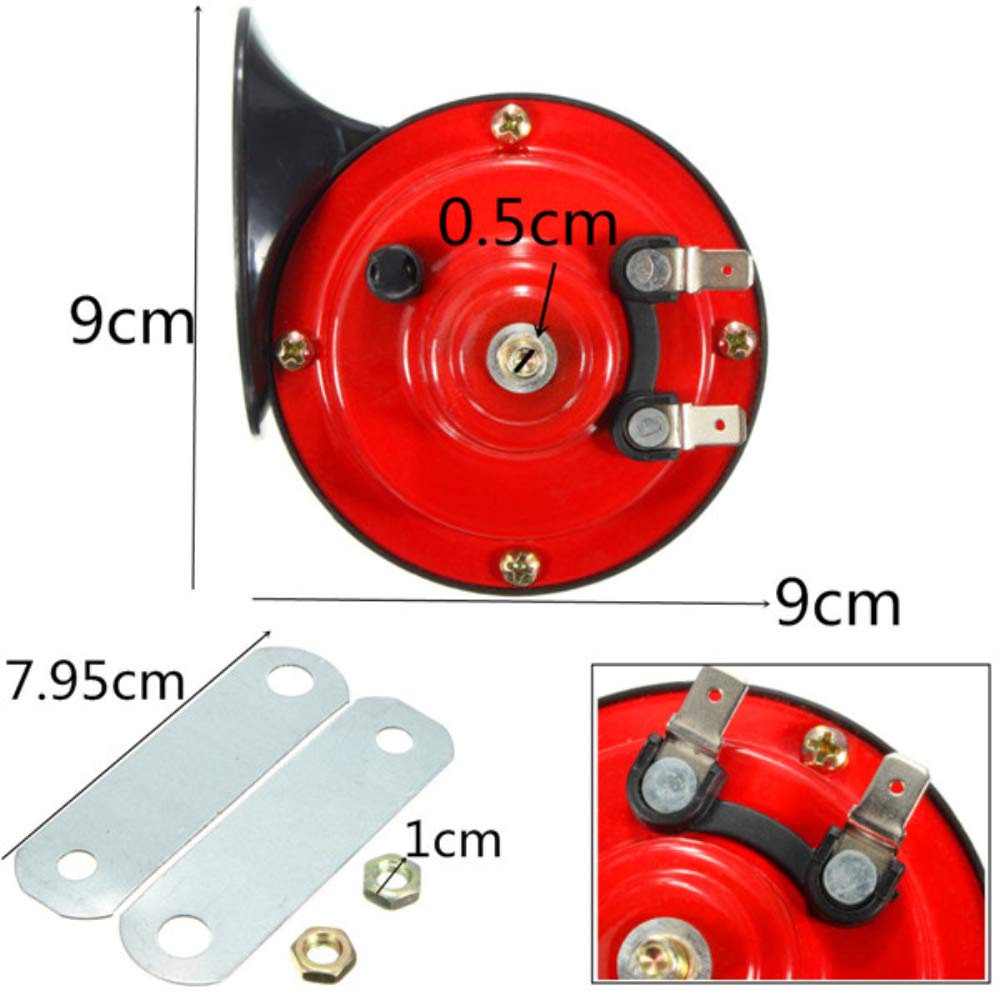 12V Loud Car 135DB 510hz Single Snail Tone Dual Tone Snail Air Horn Siren Alarm Kit Motorcycle Car Bus Boat Truck Van