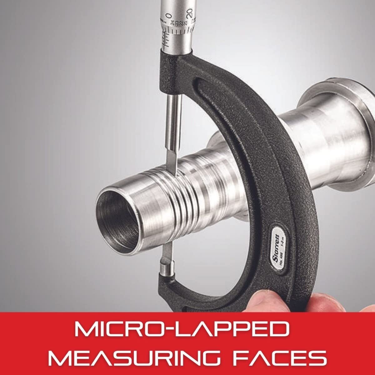 Starrett Outside Micrometer with One-Piece Spindle, Satin Chrome Finish and Advanced Sleeve Design - Quick and Easy Adjustment, 125-150mm Range, .001mm Graduation - V436.1MXRL-150