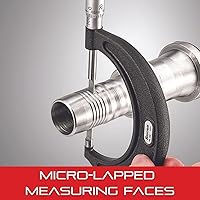 Vista 136 de Starrett 436.1 - Micrómetro exterior, tope trinquete, tuerca de bloqueo, caras de carburo, pulgadas, Negro, 1