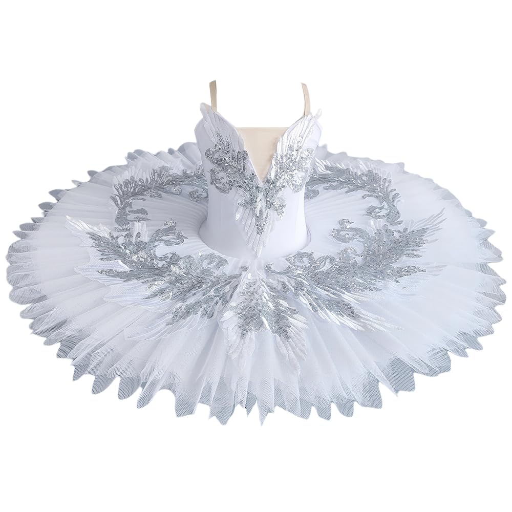 tutù da Balletto Professionale, Abito Ballerina Pancake per Bambine e Donne