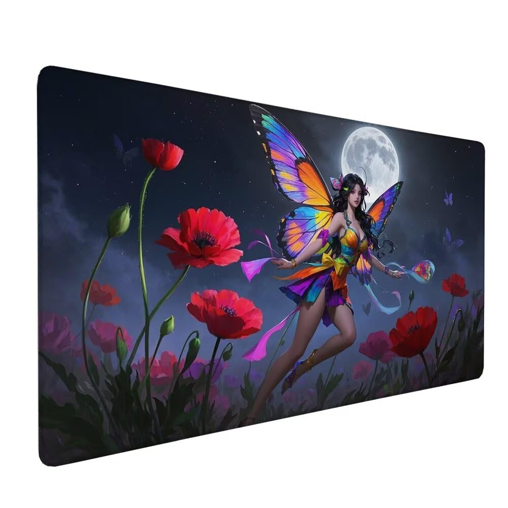Colore Tappetino Mouse XXL 1000x500x3mm, Gaming Tappetino Mouse Elfo Mousepad con Base in Impermeabile Gomma Antiscivolo per Tastiera Computer Ufficio Idea Regalo Festa del Papà e Compleanno X-956