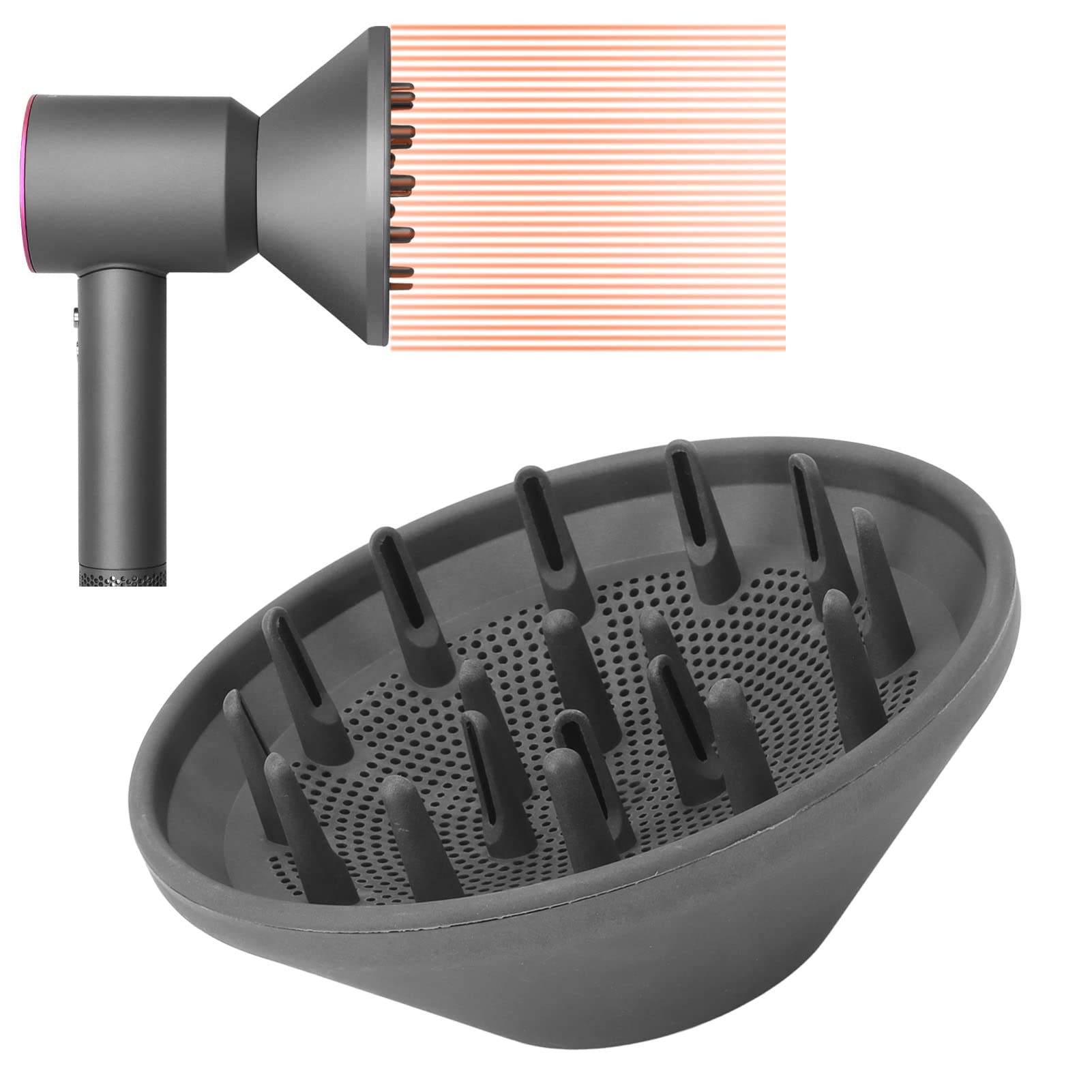 TOPINCN Hair Dryer Diffuser Attachment for Hair Dryer, Curly Hair Dryer Diffuser Universal Quick Blow Dry Hair Dryer Air Nozzle, Professional Salon Frizz Fast Dry Diffuser Fitting